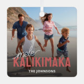 Familiefoto Mele Kalikimaka Metalen Ornament (Voorkant)
