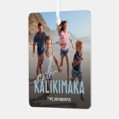 Familiefoto Mele Kalikimaka Metalen Ornament (Voorkant links)