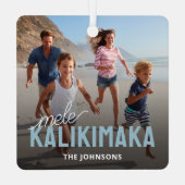 Familiefoto Mele Kalikimaka Metalen Ornament (Achterkant)