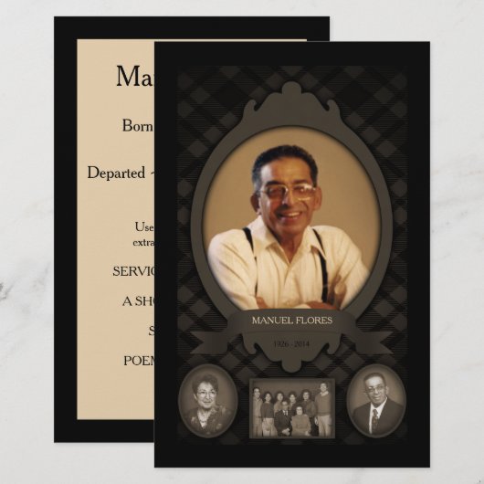 familiefoto memorial aankondiging (Voorkant / Achterkant)