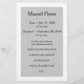 familiefoto memorial aankondiging (Achterkant)