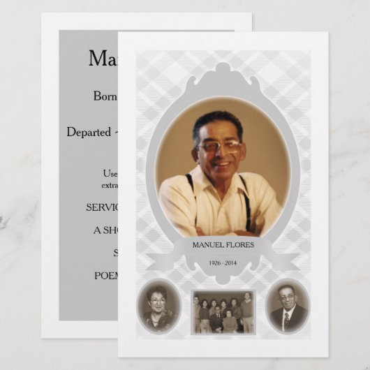 familiefoto memorial aankondiging (Voorkant / Achterkant)