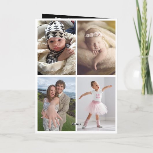 Familiefoto Merry kerstbrief HOLIDAY KAART (Achterkant)