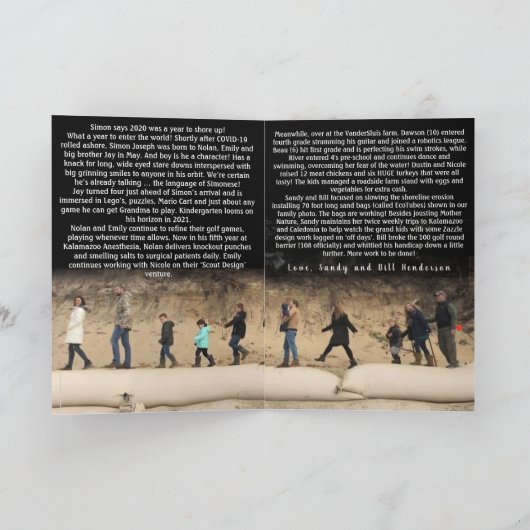 Familiefoto Merry kerstbrief HOLIDAY KAART (Binnen)