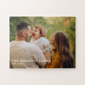 familiefoto met gepersonaliseerde tekst legpuzzel (Horizontaal)