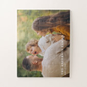 familiefoto met gepersonaliseerde tekst legpuzzel (Verticaal)