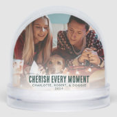 Familiefoto met Hond Lelijke Trui Kerstmis Sneeuwbol (Voorkant)