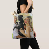 Familiefoto met hond Sjabloon Tote Bag (Dichtbij)