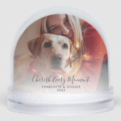 Familiefoto met Pet Dog Christmas Custom Sneeuwbol (Voorkant)