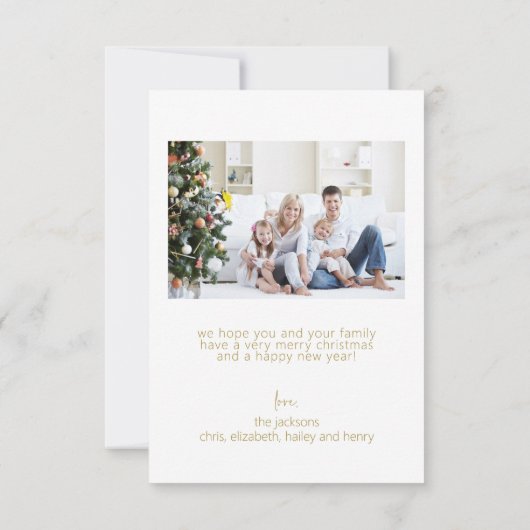 Familiefoto Minimal Christmas Tree Holiday Kaart (Achterkant)