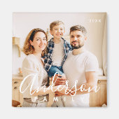 Familiefoto Moderne Eenvoudige Cursieve Magneet (Voorkant)