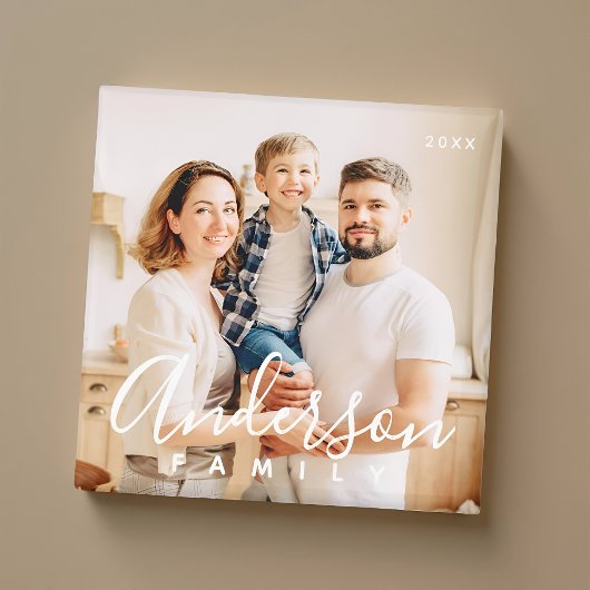 Familiefoto Moderne Eenvoudige Cursieve Magneet