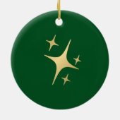 Familiefoto moderne Kerstmis gouden typografie Keramisch Ornament (Achterkant)