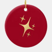 Familiefoto moderne Kerstmis gouden typografie roo Keramisch Ornament (Achterkant)