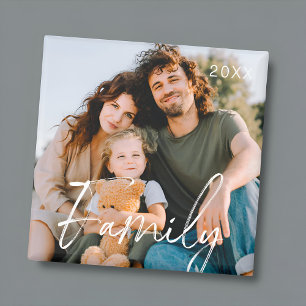 Familiefoto Moderne Koele Typografie Magneet