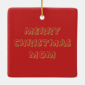 Familiefoto | Moeder Rood & Wit Kerstmis Keramisch Ornament (Achterkant)