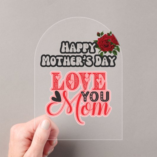 Familiefoto-Moederdag Acryl Uitnodigingen (Insitu (Draagbaar))