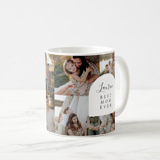 Familiefoto Mok Moderne Beste Moeder Ooit Mok (Voorkant rechts)