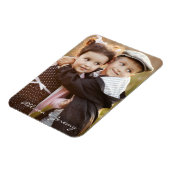 Familiefoto Monogram Namen Modern Script Magneet (Linkerzijde)