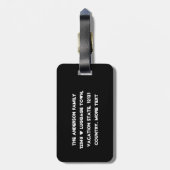 Familiefoto | Naam Aangepaste Sjabloon Modern Zwar Bagagelabel (Achterkant verticaal)