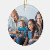Familiefoto, naam, kerstboommonogram Cerami Keramisch Ornament (Links)