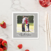 Familiefoto Naam toevoegen Grijs Servet (Insitu)