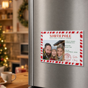 Familiefoto Noordpool Pas Nice List Kerstmis Magneet
