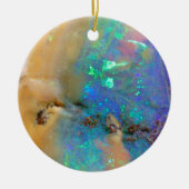 Familiefoto Opal Gemstone Crystal Custom Keramisch Ornament (Voorkant)