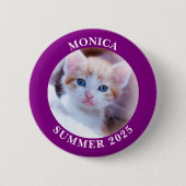 Familiefoto Paarse grens Ronde Button 5,7 Cm (Voorkant)