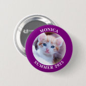 Familiefoto Paarse grens Ronde Button 5,7 Cm (Voorkant /achterkant)