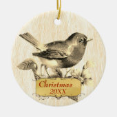 Familiefoto Paarse Vogel Keramisch Ornament (Voorkant)