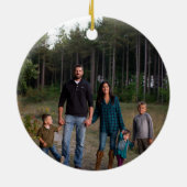 Familiefoto Paarse Vogel Keramisch Ornament (Achterkant)