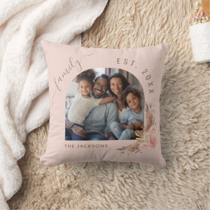 Familiefoto pampas gras roos goudroze flora kussen