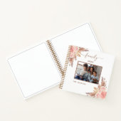 Familiefoto pampas gras roze floraals naam notitieboek (Binnen)