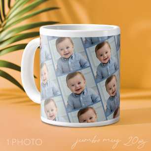 Familiefoto patroon all over print - vierkante fot grote koffiekop