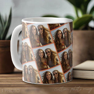 Familiefoto patroon all over print - vierkante fot koffiemok