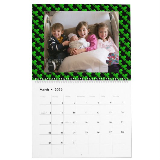 Familiefoto Personaliseer het Aangepaste Vakantie Kalender (Mar 2026)