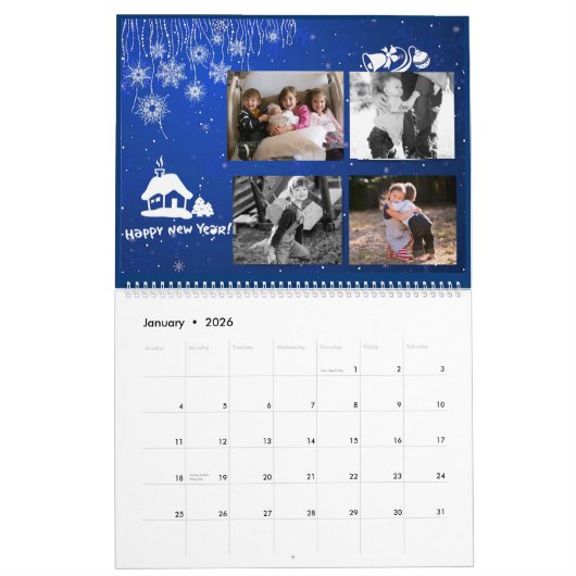 Familiefoto Personaliseer het Aangepaste Vakantie Kalender (Jan 2026)