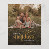 Familiefoto Plaid Sneeuwvlokken Kerst Kaart (Voorkant)