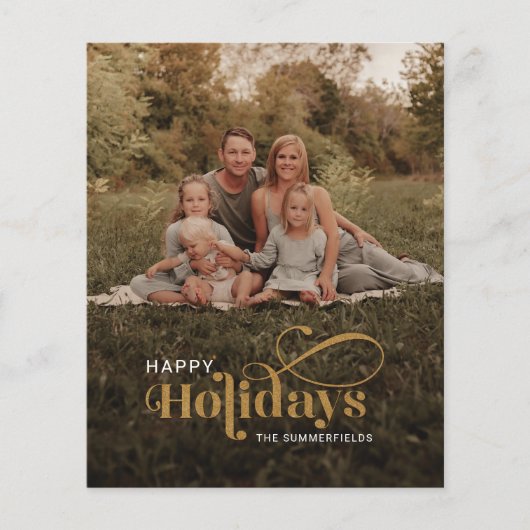 Familiefoto Plaid Sneeuwvlokken Kerst Kaart (Voorkant)