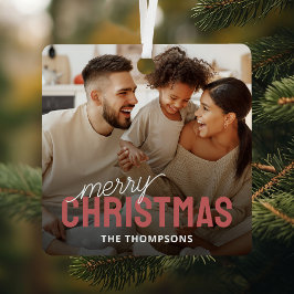 Familiefoto Prettig Kerstfeest Metalen Ornament