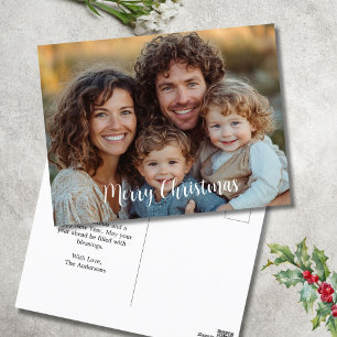 Familiefoto Prettig Kerstfeest Vakantie Ansichtkaa Feestdagenkaart