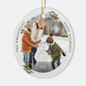 Familiefoto Prettige feestdagen Keepomwille Keramisch Ornament (Links)