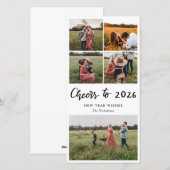 Familiefoto | Proost Op 2026 Script Nieuw Jaar Feestdagenkaart (Voorkant / Achterkant)