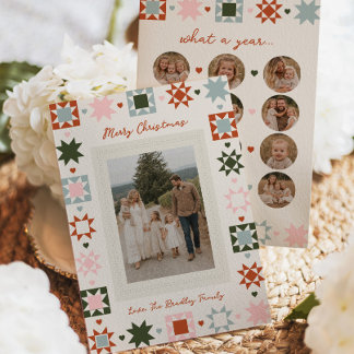 Familiefoto Quilt Kerstkaart