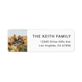 Familiefoto retouradreslabel etiket