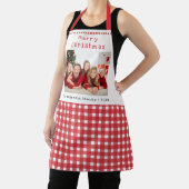Familiefoto Rode Gingham Prettig Kerstfeest Schort (Insitu)