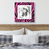 Familiefoto Roze Zebra Canvas Afdruk (Insitu (Slaapkamer))