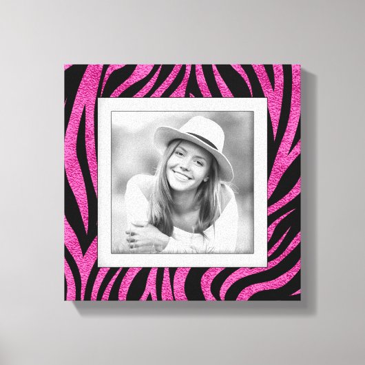 Familiefoto Roze Zebra Canvas Afdruk (Voorkant)