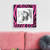 Familiefoto Roze Zebra Canvas Afdruk (Insitu (Woonkamer))